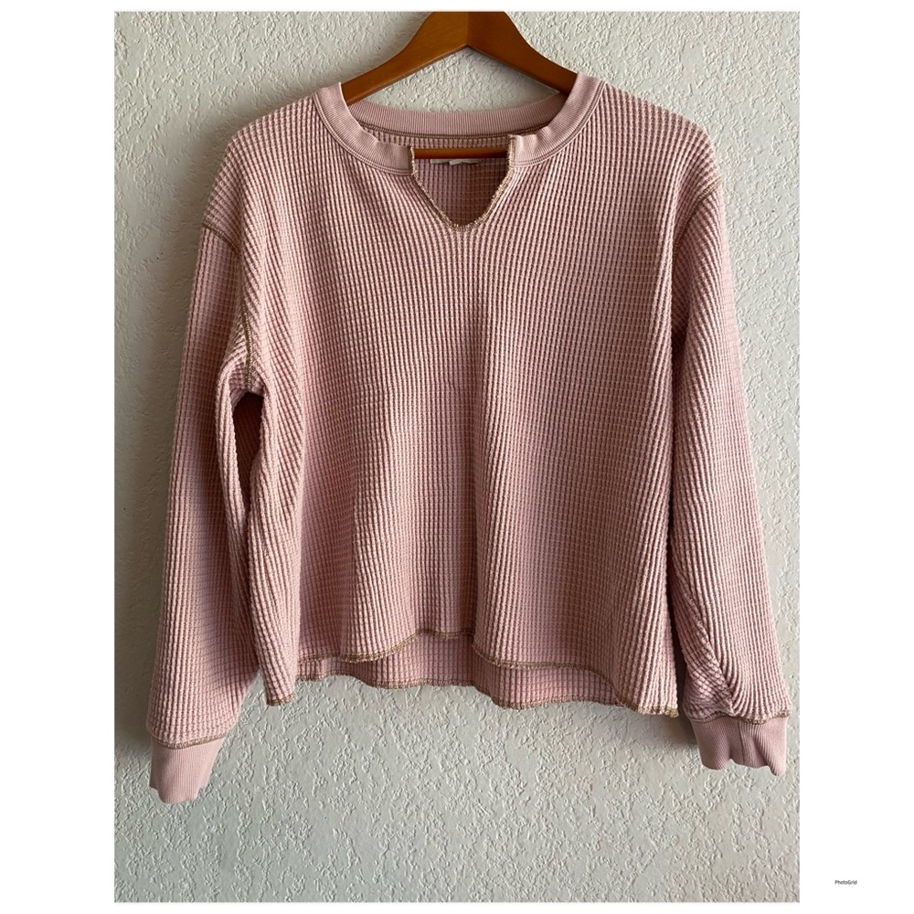 Madewell Blush Waffle Knit Sweater
